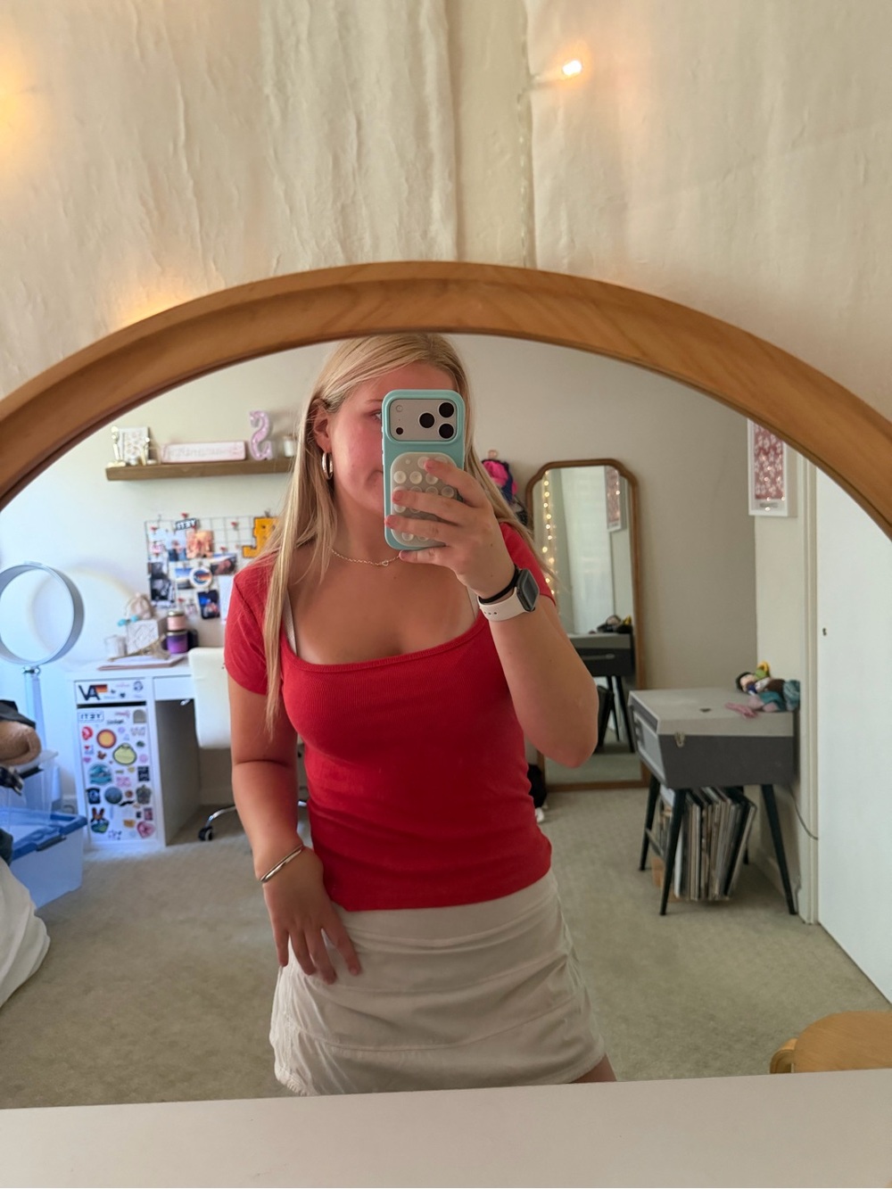 Cotton On Red Scoop Neck Short Sleeve Top